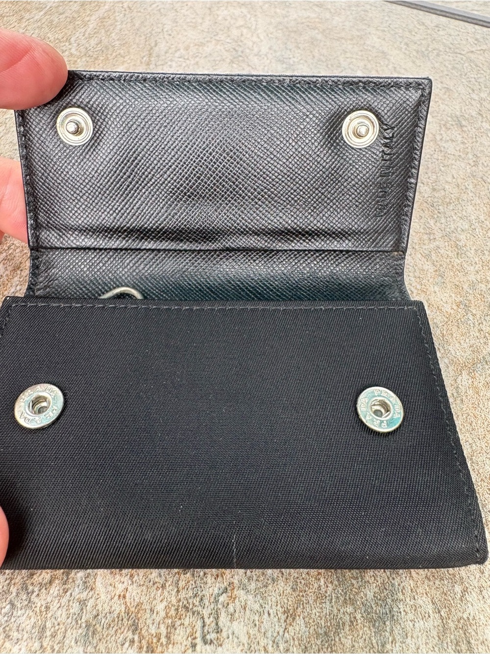 Prada Black Nylon Triangular Logo Compact Wallet - Picture 3 of 13